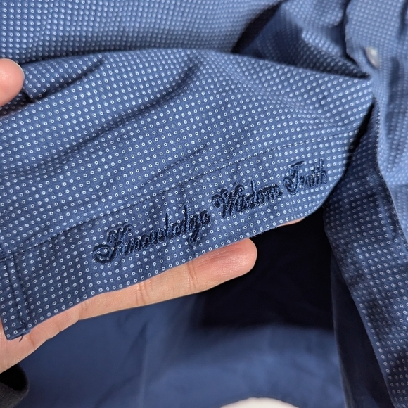 Robert Graham Casual Button Down Short Paisley Floral Dot Print Blue Medium - Picture 6 of 8